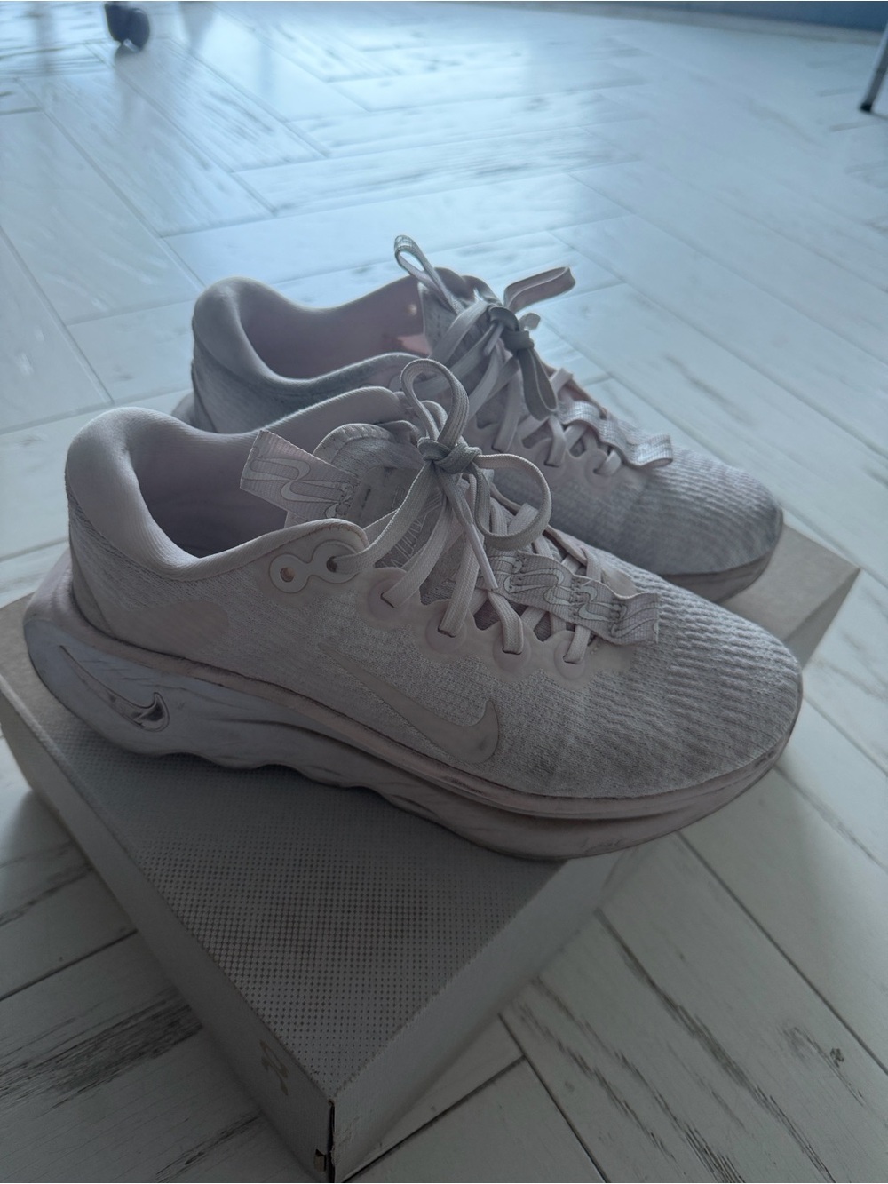 Nike Women’s Lace-Up Sneakers in Light pink